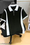 Men's Stylish Polo T-Shirt with Contrast Panel Design
