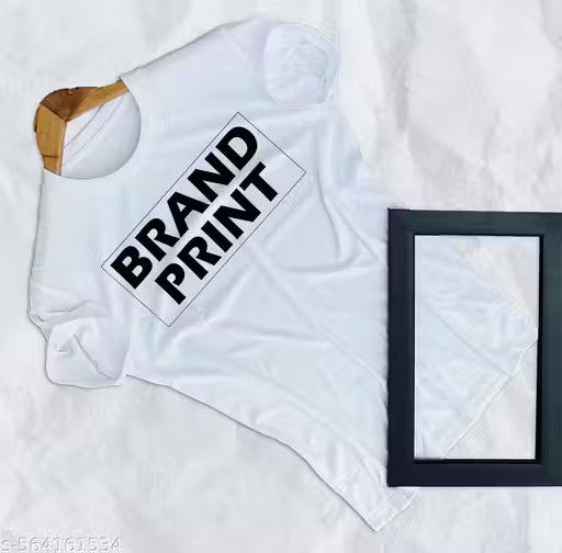 Overlays Stylish Sky Blue Brand Print Printed T-shirt Round Neck Unisex Polyester | Lycra T-shirt for Men