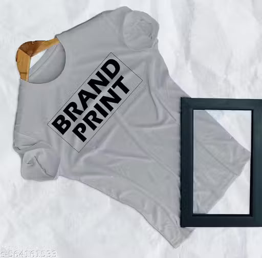 Overlays Stylish Sky Blue Brand Print Printed T-shirt Round Neck Unisex Polyester | Lycra T-shirt for Men